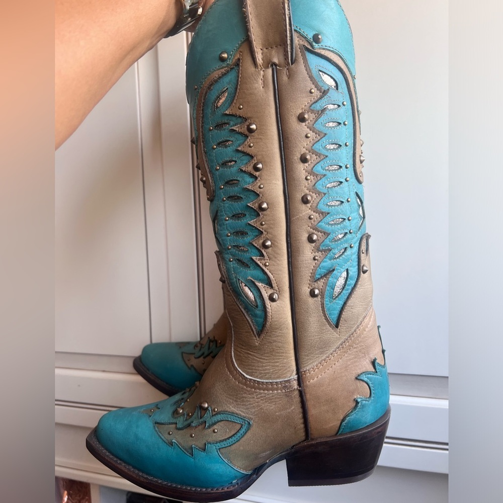 NIB Rockin Leather Cowboy Boots
